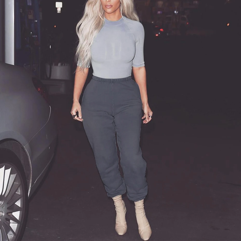 Осенняя одежда для детей уличная свободные штаны женщин Эластичные зауженные