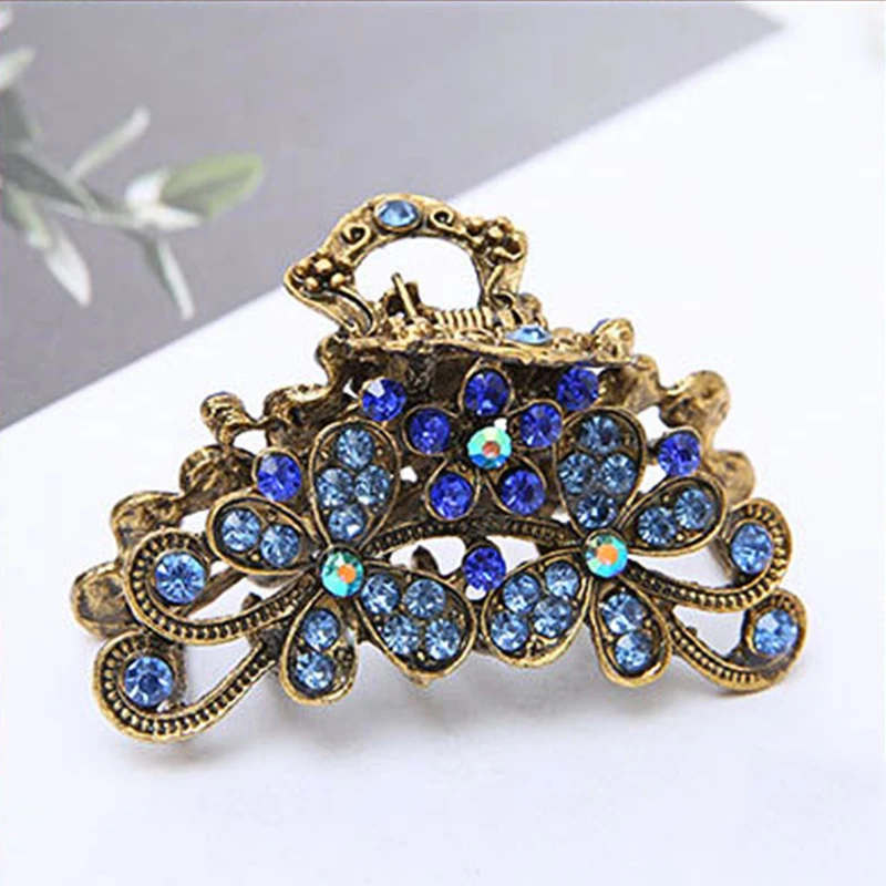 

Vintage Crystal Hair Crab Metal Jaw Hair Clips Hair Claw Clip Women Small Hairpins Clamps for Ladies Elegant Hairpin крабик