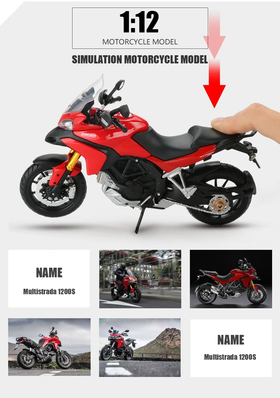 Maisto 1:12 Scale Alloy Motorcycle Model Toy Motorbike Mountain Bike Racing Vehicle 1200S Creative Cars Toys For Children Gift