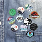 Зеленая пятиконечная звезда динозавр Солнце Луна Дрифт Бутылка велосипед земля Кот металлическая эмалированная булавка круглый костюм броши на лацкан