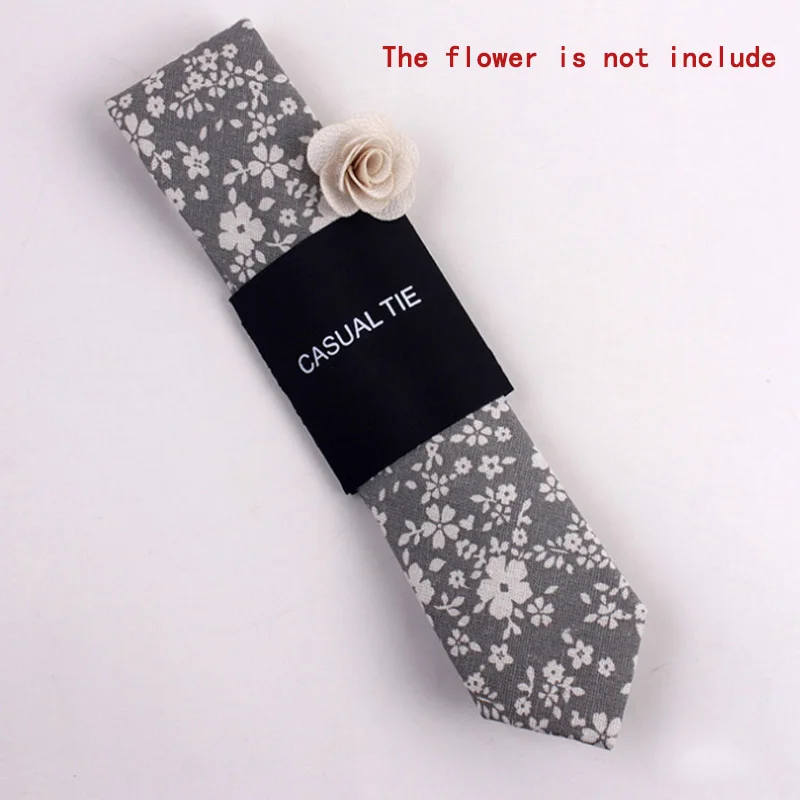 

Newly Fashion Men Floral Print Tie Suit Skinny Ties Slim Cotton Neck Tie Necktie for Wedding Christmas Party m99