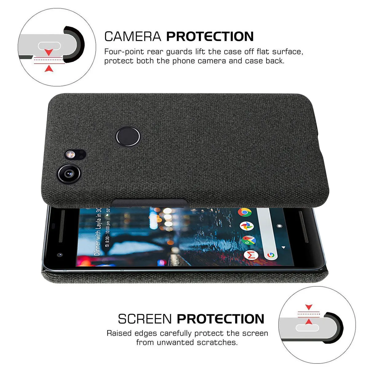 

New for Google Pixel 2XL mobile phone case Fabric leather case Google Pixel 2XL anti-fall protective cover