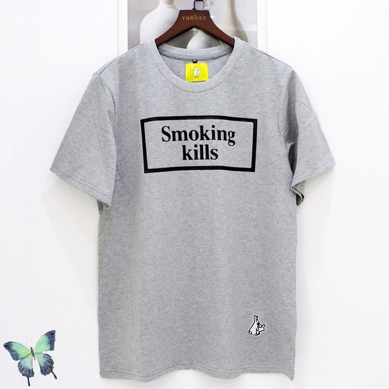 

#FR2 Rabbits Two Summer T Shirts No Smoking T Shirt Men Women Presidential Stamp T-shirt High Quality T-shirts Fast Shipping