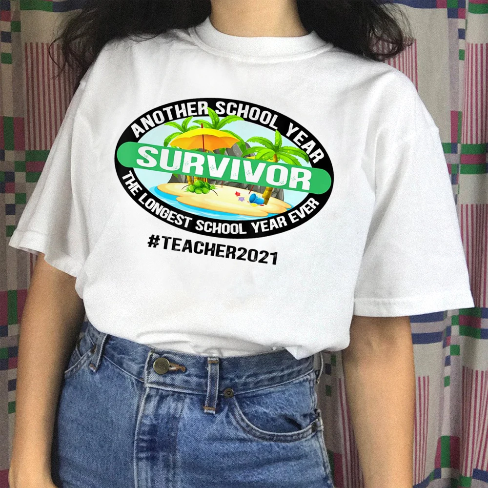 

Another School Year Survivor Teacher 2021 T Shirt Funny Teacher Gift Longest School Year Ever Graphic Cotton Tees