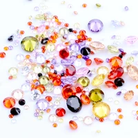 200pcs 1 4mm mixed size multicolor round cut cubic zirconia stone loose cz quality synthetic gems beads for jewelry gifts making