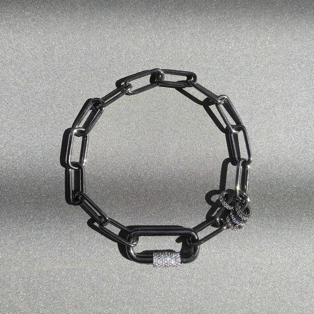 

popzone s925 sterling silver bracelet brand black golden chain fashion womens jewelry female light bracelet line jewelry gift