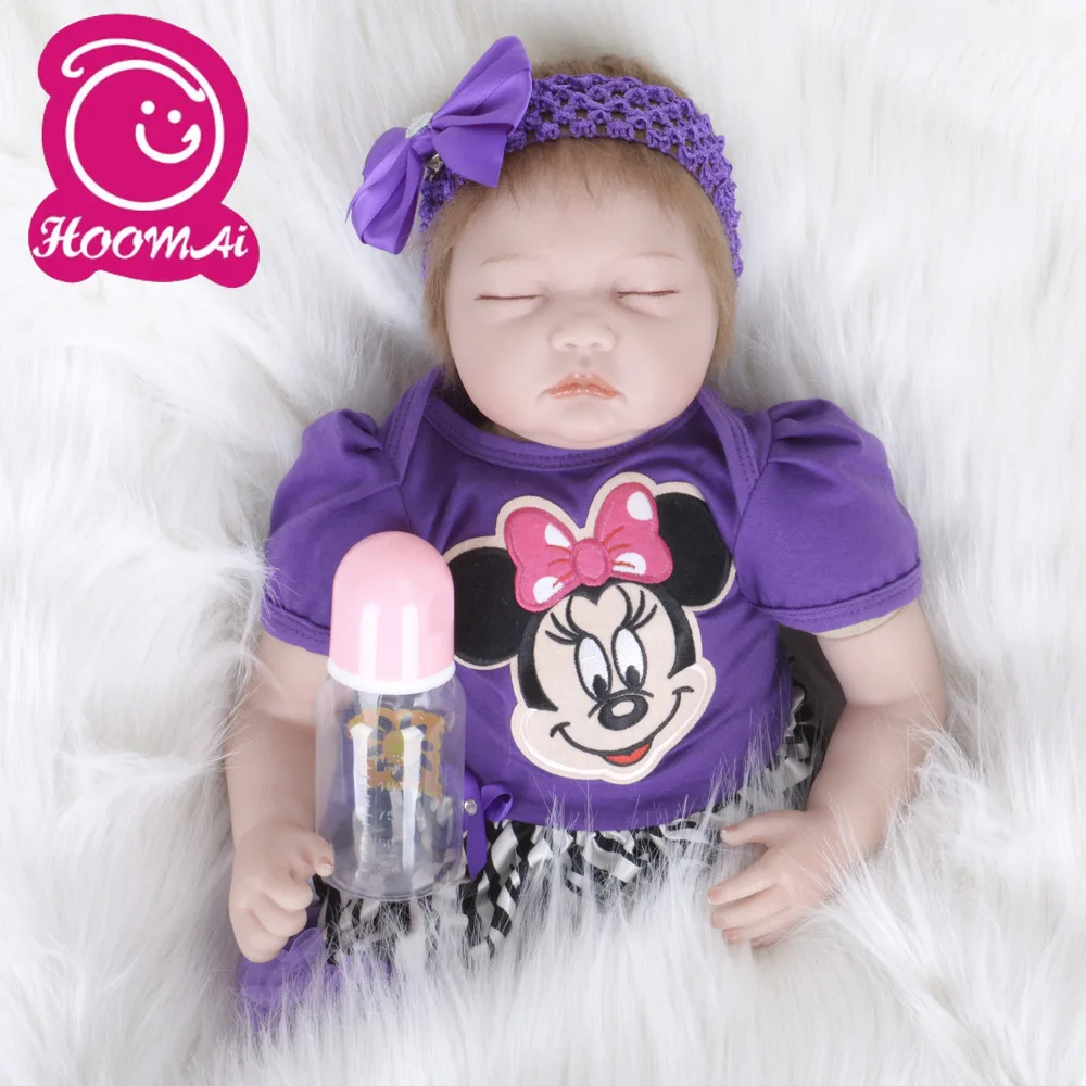 22 дюйма ручная работа Реалистичная ткань для новорожденных укорененные волосы