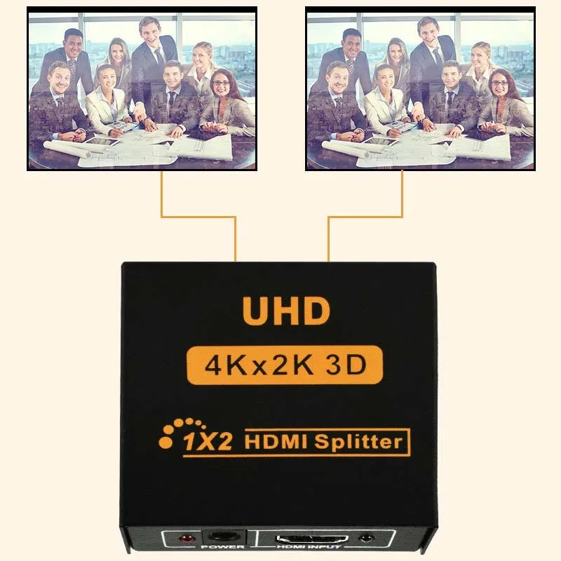 Ultra HD 4K 2 порта HDMI сплиттер 1X2 ретранслятор усилитель 3D 1080P концентратор 1 в из |