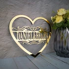 Персонализированный венок на День святого Валентина, дверная вешалка с именами пар, свадебный подарок, вырезанное сердце, знак любви, Настенный декор, монограмма