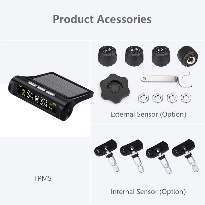 Автомобильный TPMS Тестер давления в шинах Develuck цифровой ЖК-дисплей HD беспроводной