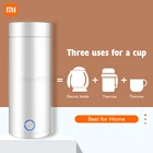 Электрический чайник Xiaomi, портативный умный термос, чашка 400 мл, быстрое кипячение, приготовление чая, кофе, для путешествий, офиса, автомобиля, кухонная техника