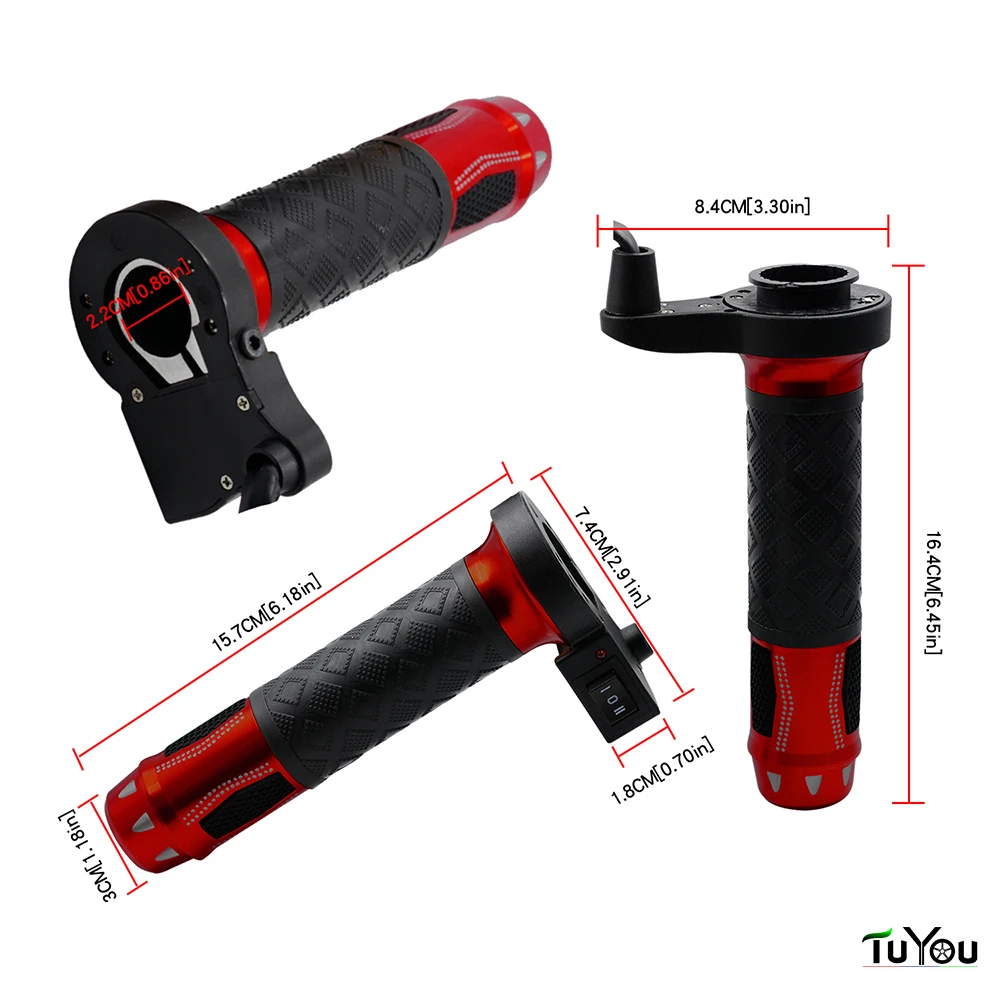 

Motorcycle Luxury smart three-speed thermostat electric heating grip with Shirong aluminum alloy electric grip Tricolor optional