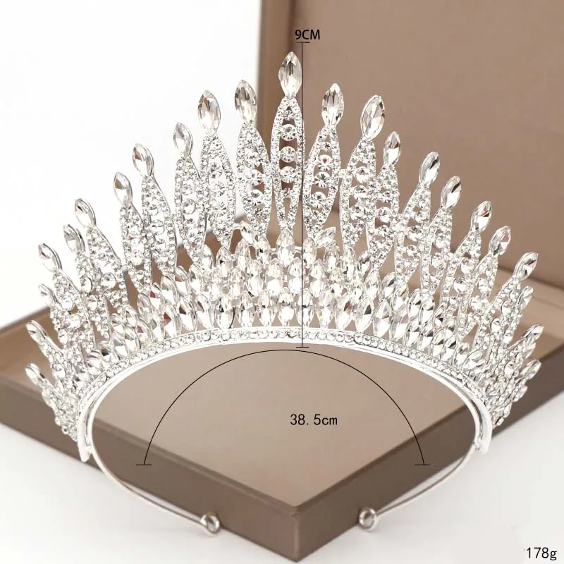 FORSEVEN/красный/серебристый цвет Хрустальная тиара корона головная повязка для