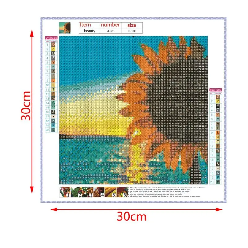 

Sunflower DIY 5D Full Drill Diamond Painting Square Embroidery Cross Stitch Kit Rhinestone Home Decor Craft