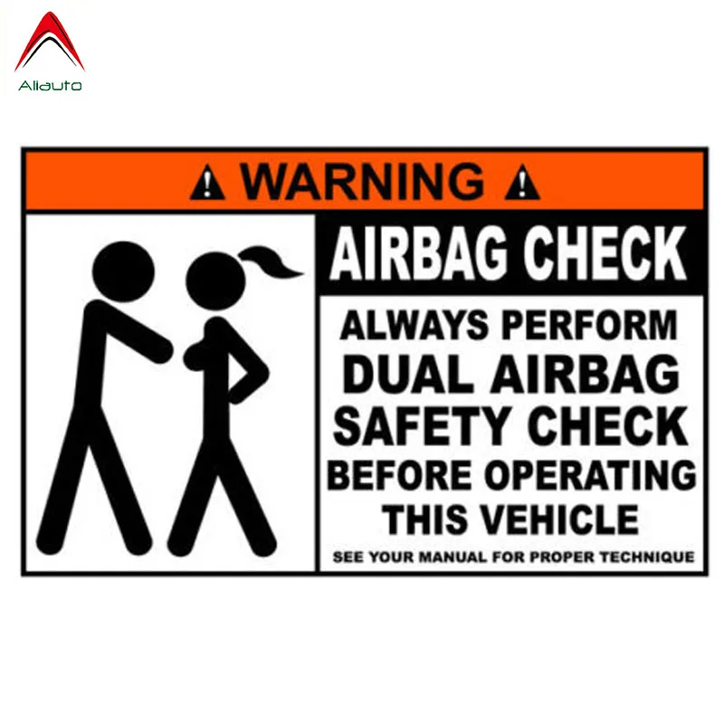 Забавная предупреждающая Автомобильная наклейка Aliauto подушка безопасности