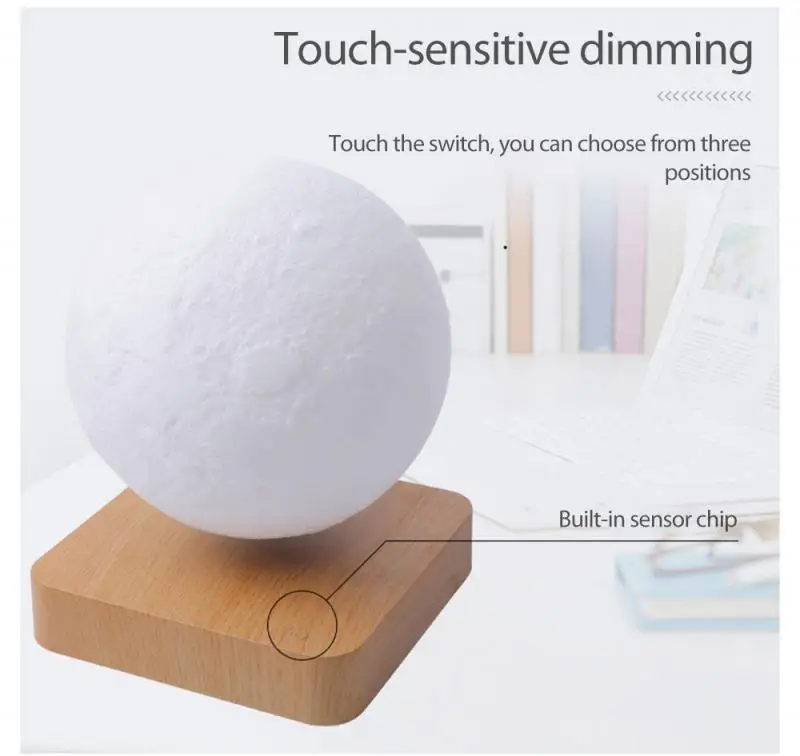 Магнитный левитирующий шар светильник Спальня светодиодный сенсорный 3D Луна