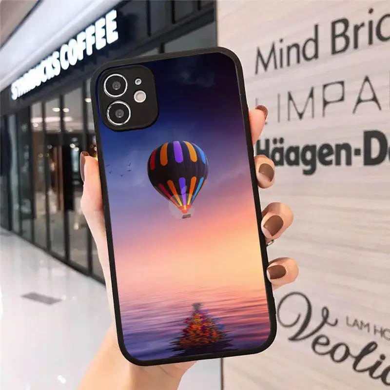 

hot air balloonworld lanscape Phone Case matte transparent For iphone 7 8 11 12 plus mini x xs xr pro max cover