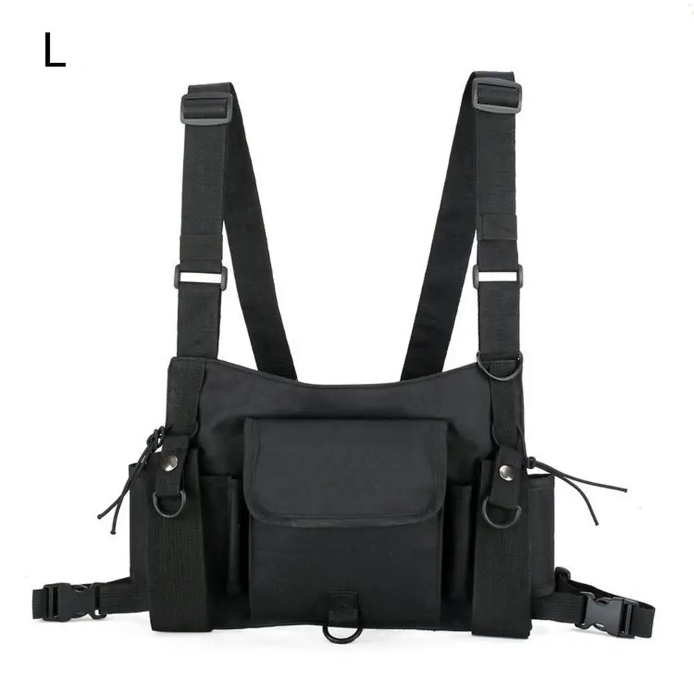 

Unisex Outdoor Adjustable Vest Chest Hanging Bag Double Shoulder Waist Pouch
