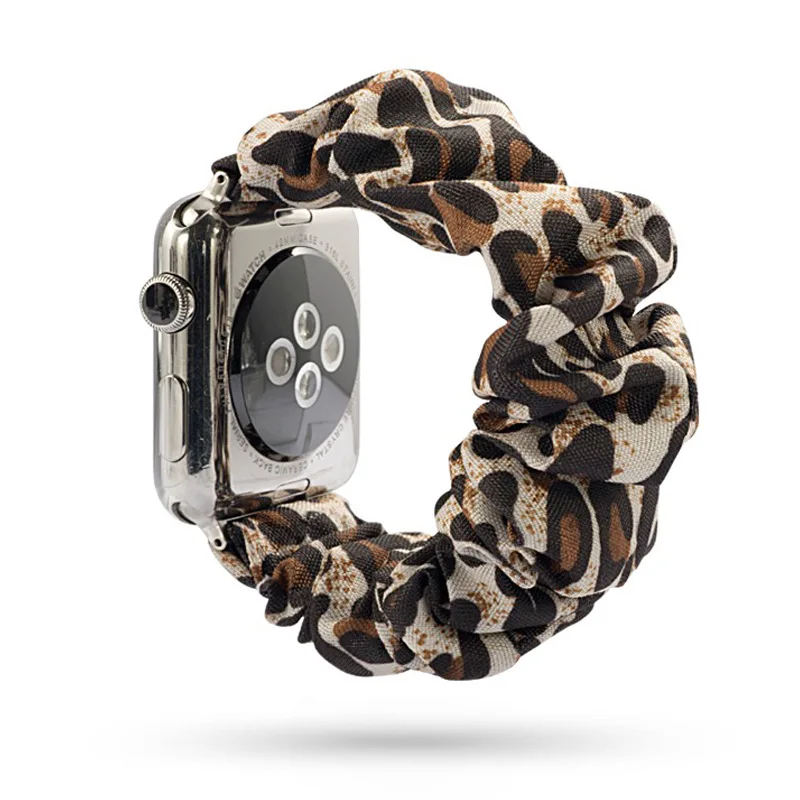 Новая мода резинка для волос эластичный ремешок для часов для Apple Watch 38 мм/40 мм 42 мм/44 мм Рождественский подарок браслет печатная ткань