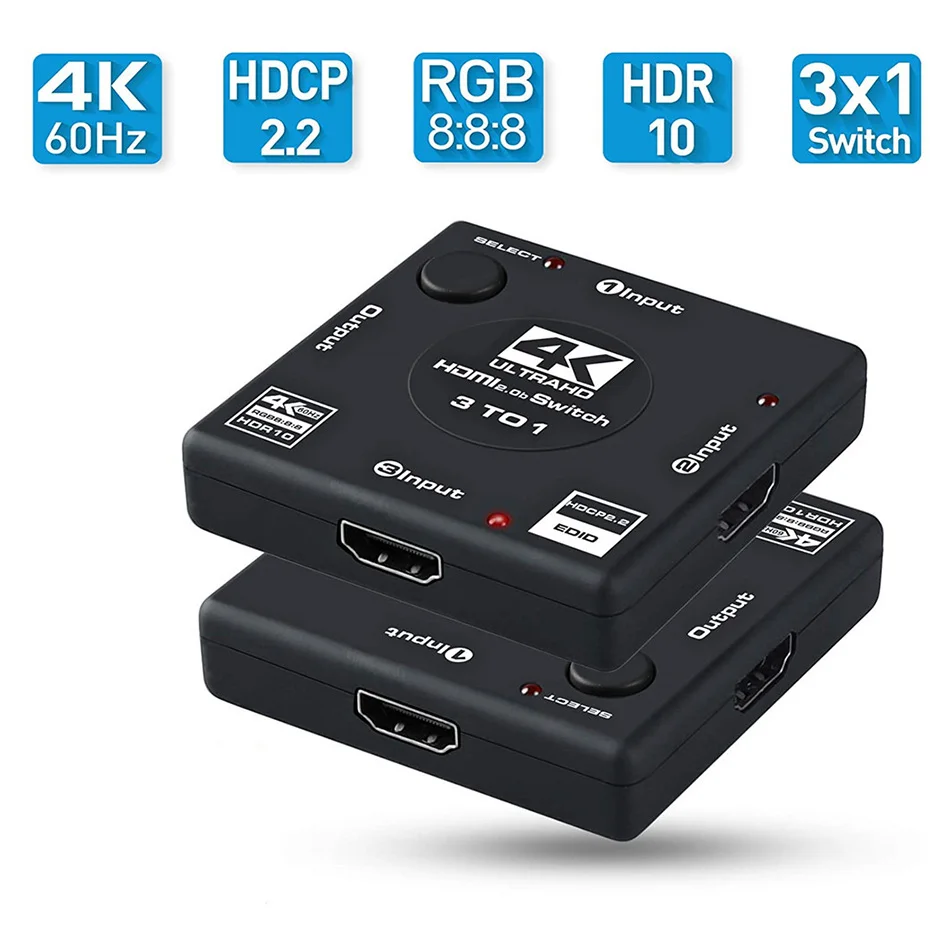 Коммутатор 3 в 1 4K @ 60 Гц RGB 8:8:8 HDMI 2.0b с поддержкой HDCP 2 HDR | Компьютеры и офис