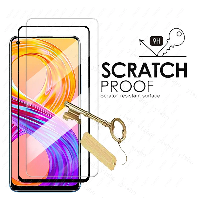 

For Realme 7 6 5 8 Pro 7i Global 6i Glass Full Coverage Screen Protector Film for Realme 8 5G Phone Tempered Glass Camera Lens