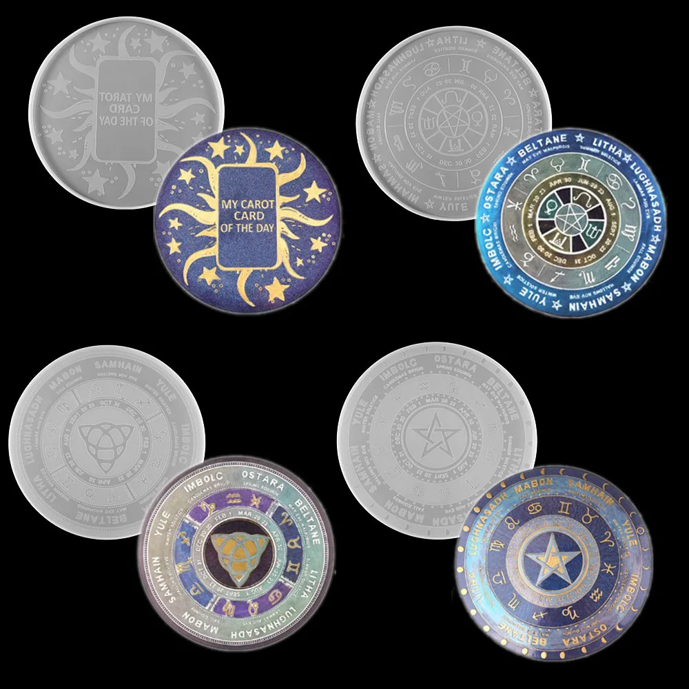 

4 стиля Гадания и предсказания Таро силиконовые формы созвездие, компас, доска эпоксидная смола, форма для DIY лоток для ремесел аксессуары