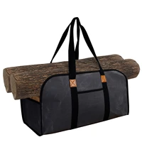 outdoor firewood storage bag firewood carrier bag waterproof wet wax canvas handbag portable men travel tool bag great gift