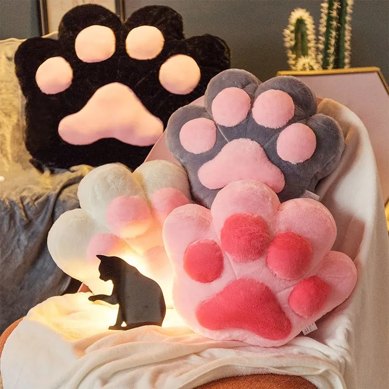 

2 In 1 Cotton Cute Cat Paw Pillow Blanket Soft For Home Office Travel Plush Pillow Air Conditioning Blanket Office Nap Customi