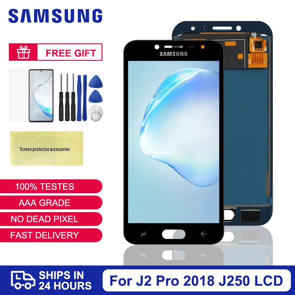 ЖК дисплей J250 для Samsung Galaxy J2 Pro 2018 J250F J250H с сенсорным экраном и дигитайзером в сборе