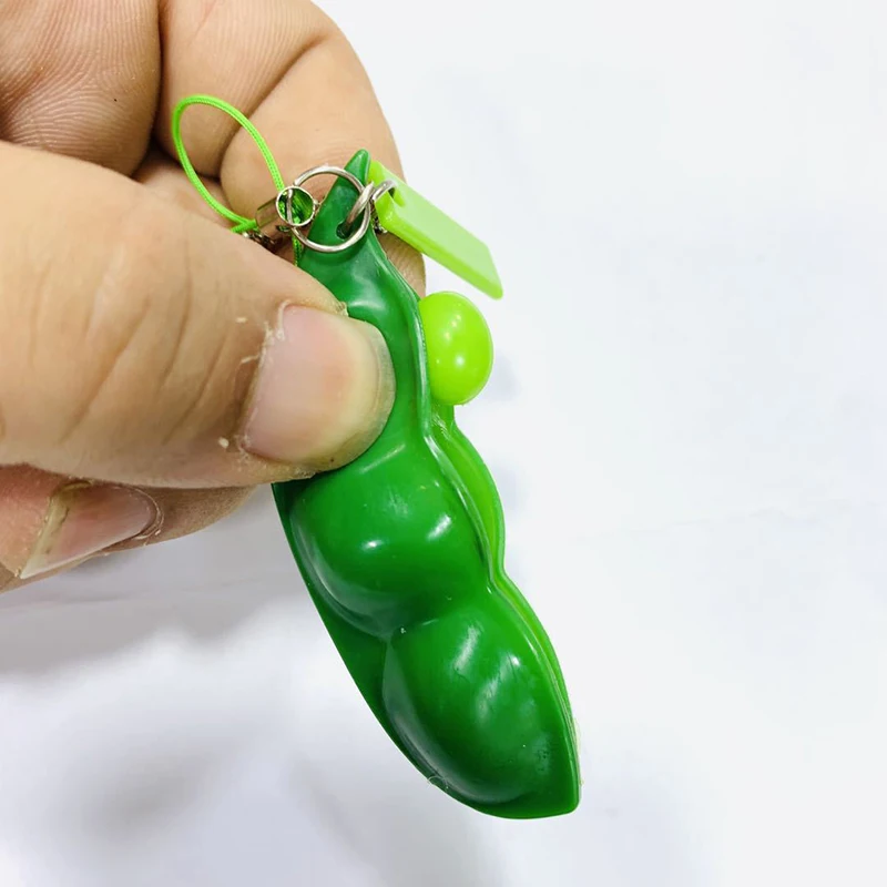 Squeeze Edamame Bean Pea игрушки гаджеты взрослые Reliever сжимаемая игрушка Зеленый горошек