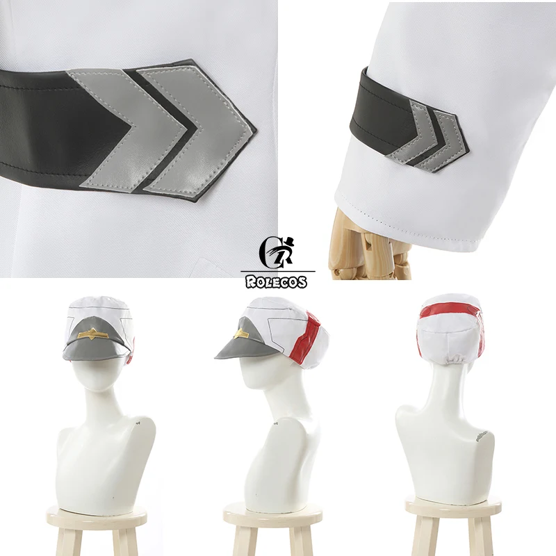

ROLECOS Game DARLING Zero Two Cosplay Costume Coat Hat DARLING in the FRANXX 02 Cosplay Women Uniform Trench White Jacket