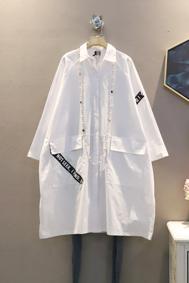 

QING MO Black White Women Plus Size Blouse 2021 Women Webbing Patchwork Blouse Female Short Sleeve Blouse ZQY6758