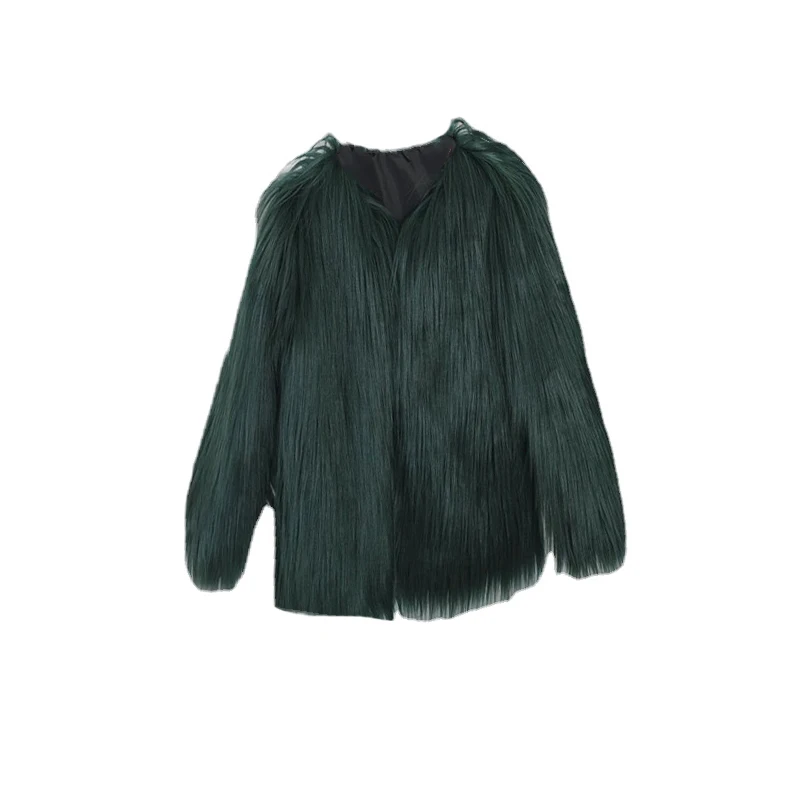 FAMILY Faux Fur Coat Women's Winter Jacket Waistcoat Family Matching Outfits Sheepskin Coat 2021 Mother Kids Fur Coat