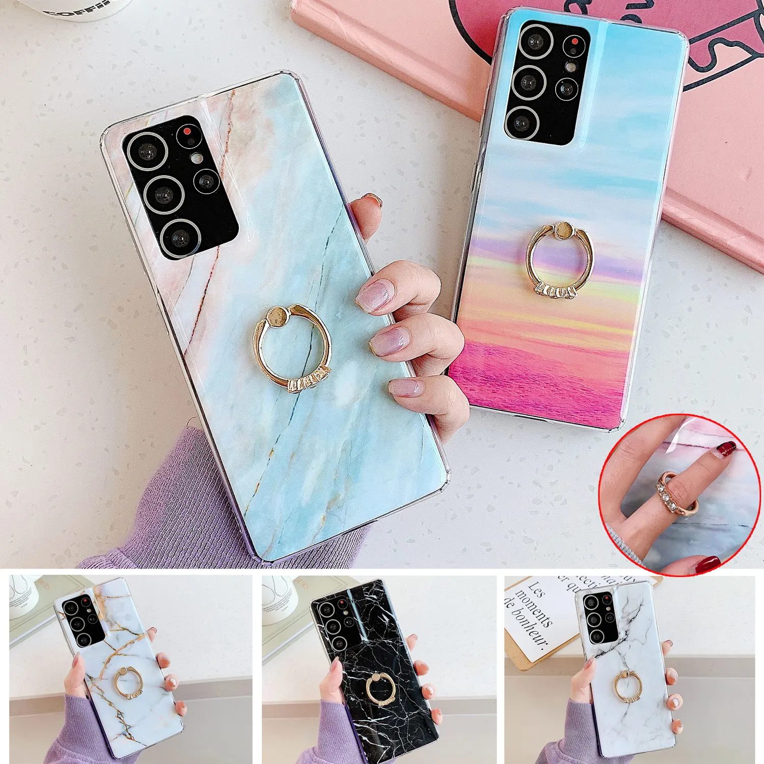 

Marble Case For Redmi Note 8 5 6 Note7 Note9S Note10 Pro K40 K20 Soft Back Cover Xiaomi 9 8Lite 9T Mi8 Ring Stand Holder