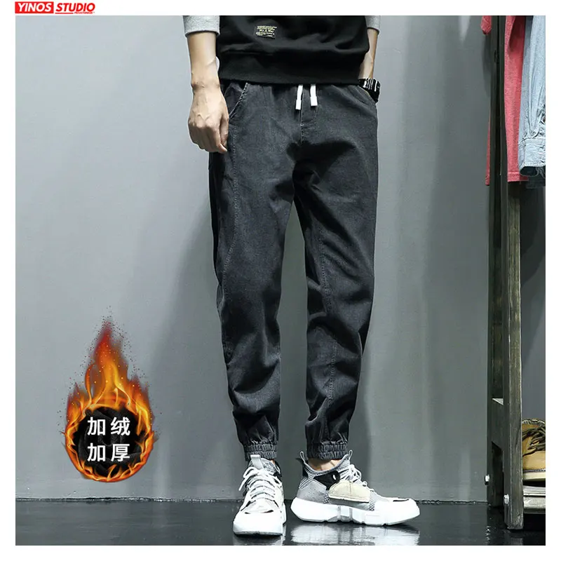 Прямая поставка мужские однотонные уличные штаны с карманами зимние утепленные
