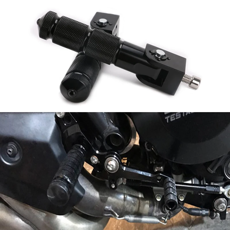 

2PCS 8mm Folding Pedals Black Aluminum Universal Motorcycle Motor Bike Foot Pegs Pedals Foot Rest Rear Pedals Set Modification