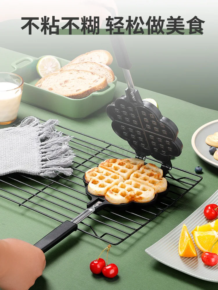 spesifikasi Wafel Panggang Cetakan Dapur Gas Antilengket Pembuat Wafel Panci Cetakan Cetakan Tekan Piring Wafel Besi Alat Kue