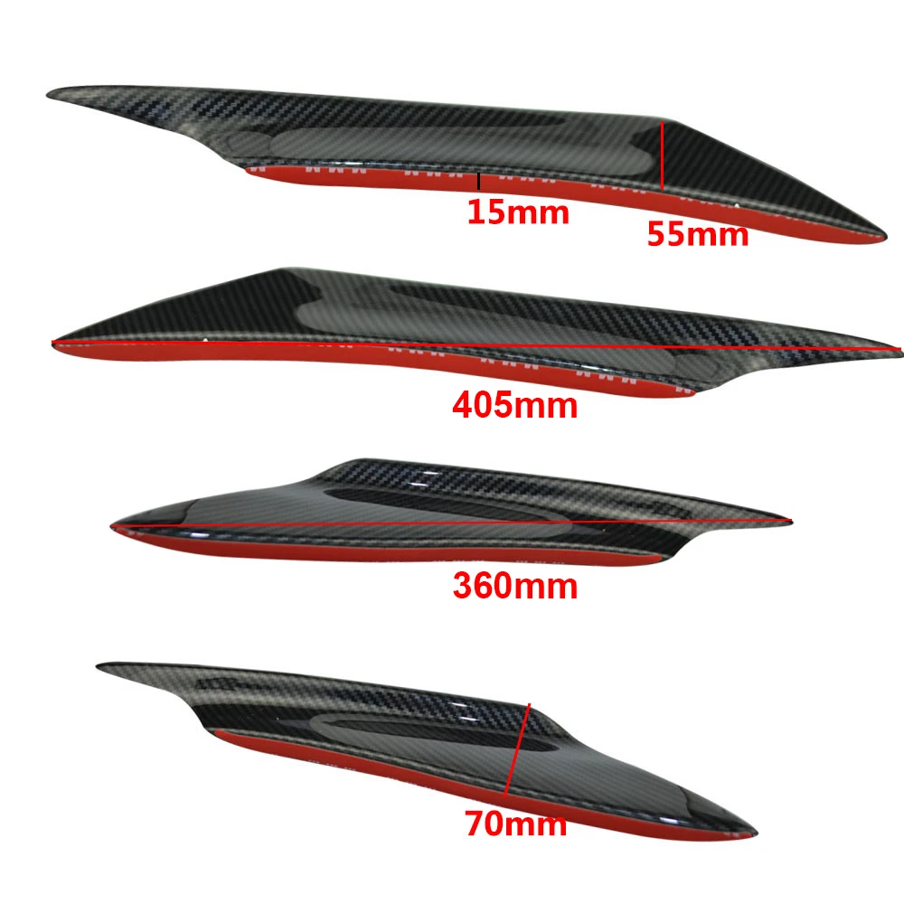 FLYPIG 4 шт. черное углеродное волокно передний бампер автомобиля губ резиновый