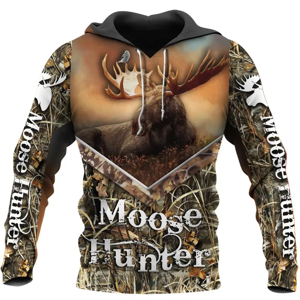 Moose Охотник 3D во всем печатных Толстовка для мужчин/Harajuku/женские модные