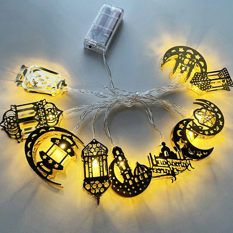 

1.6M 10LED Moon Star Led String Lights Ramadan Decor Battery Operated Holiday Light Eid Mubarak Islam Muslim Eid Al-Fitr Decor