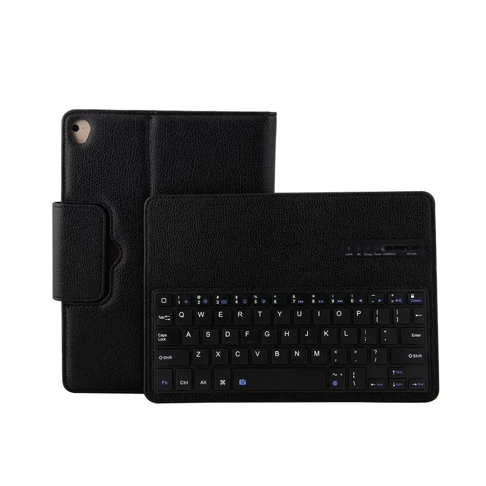 9.7 Inch-Black Съемная Bluetooth клавиатура для iPad Pro 12,9 дюйма mini 4 для 9,7 дюймового планшета, кожаный защитный чехол, беспроводные клавиатуры - Цвет: 9.7 Inch-Black