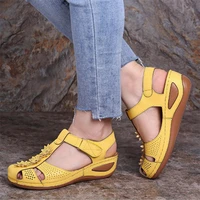summer women sandals hollow round toe lady high heels soft sole gladiator sandals for women size 45 wedges sandales female shoes