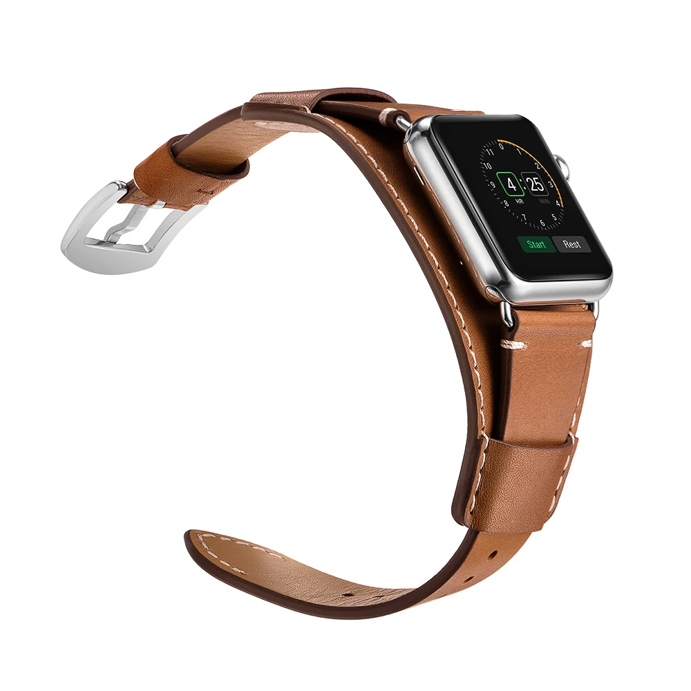 Crazy-horse Leather Watch Strap For Apple 44mm 40mm Pull Up Waxed 42mm 38mm | Наручные часы