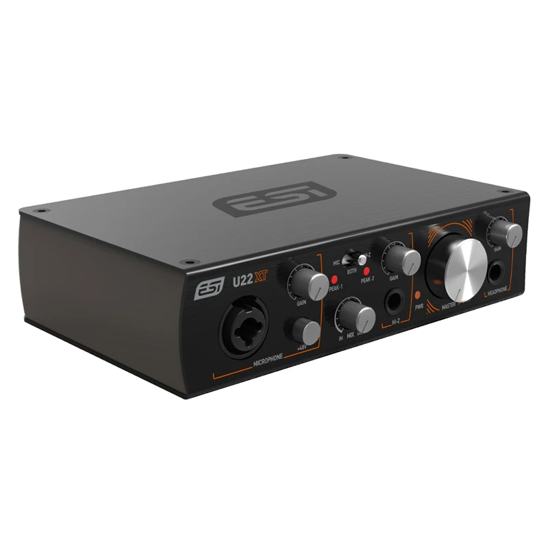 100% Оригинальный ESI U22XT AE Профессиональный 24-битный USB аудио Интерфейс 2-2-выход