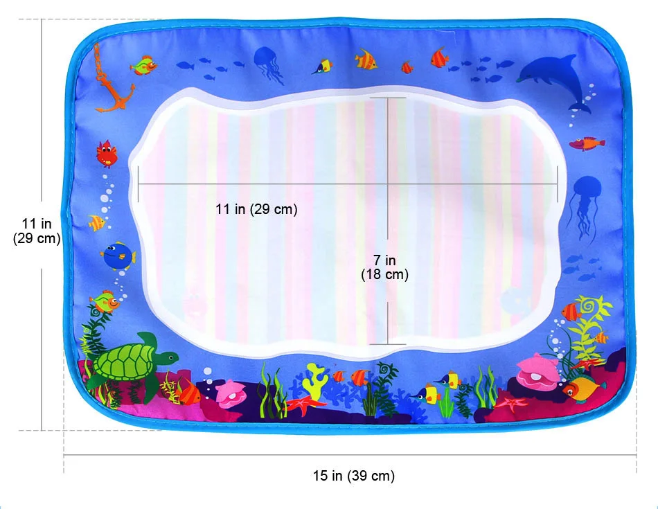 Coolplay 59x36 см Радужный коврик для рисования водой и 2 ручки водный коврик для рисования книги-раскраски коврик для рисования водой Рождественский подарок для детей