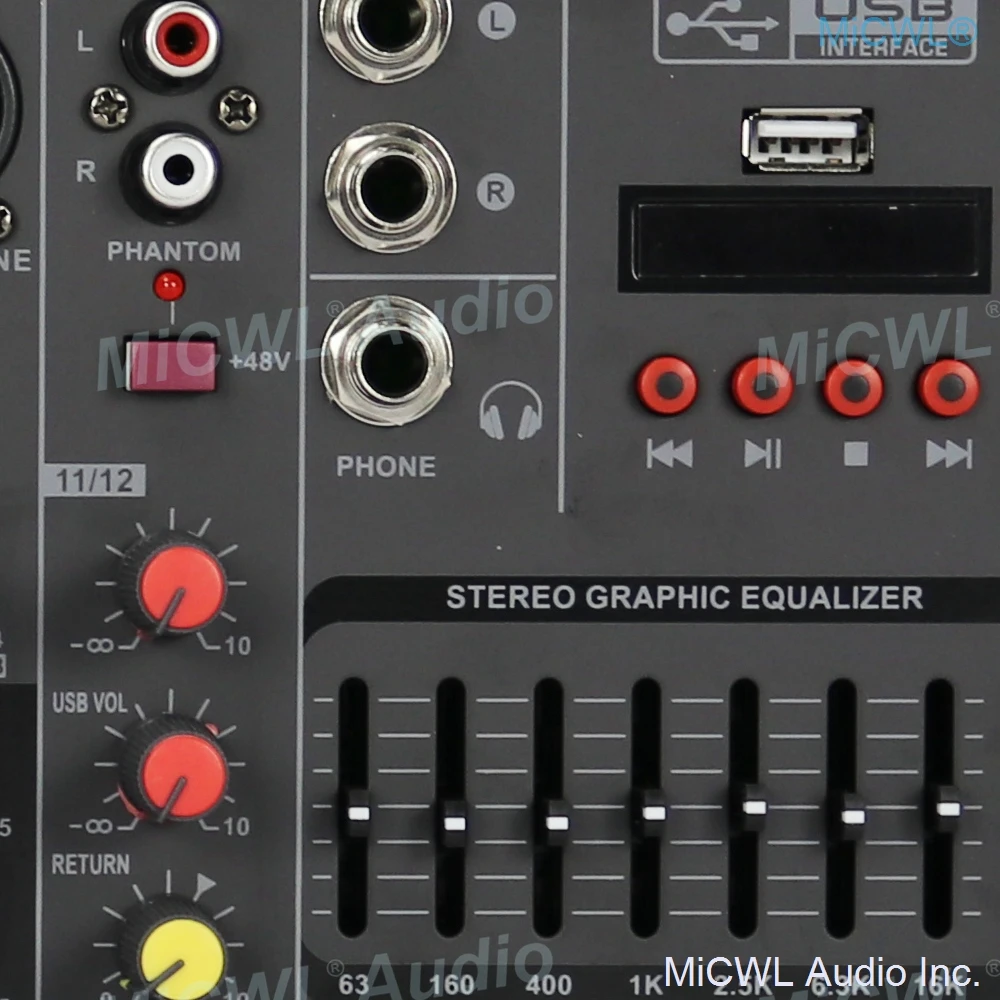 Портативный Аудио миксер Pro MG12 Bluetooth 12 каналов USB MP3 7 полосный эквалайзер DJ Live Mixer MG6