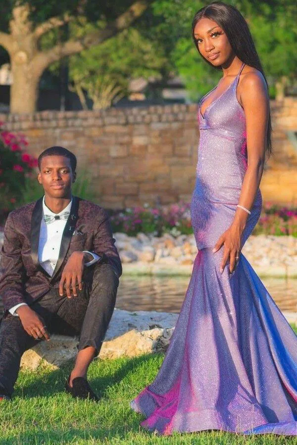 

2021 блеск Русалка платья для выпускного на бретелях без рукавов со шлейфом средней длины с v-образным вырезом Формальное Вечеринка Robe De Soiree