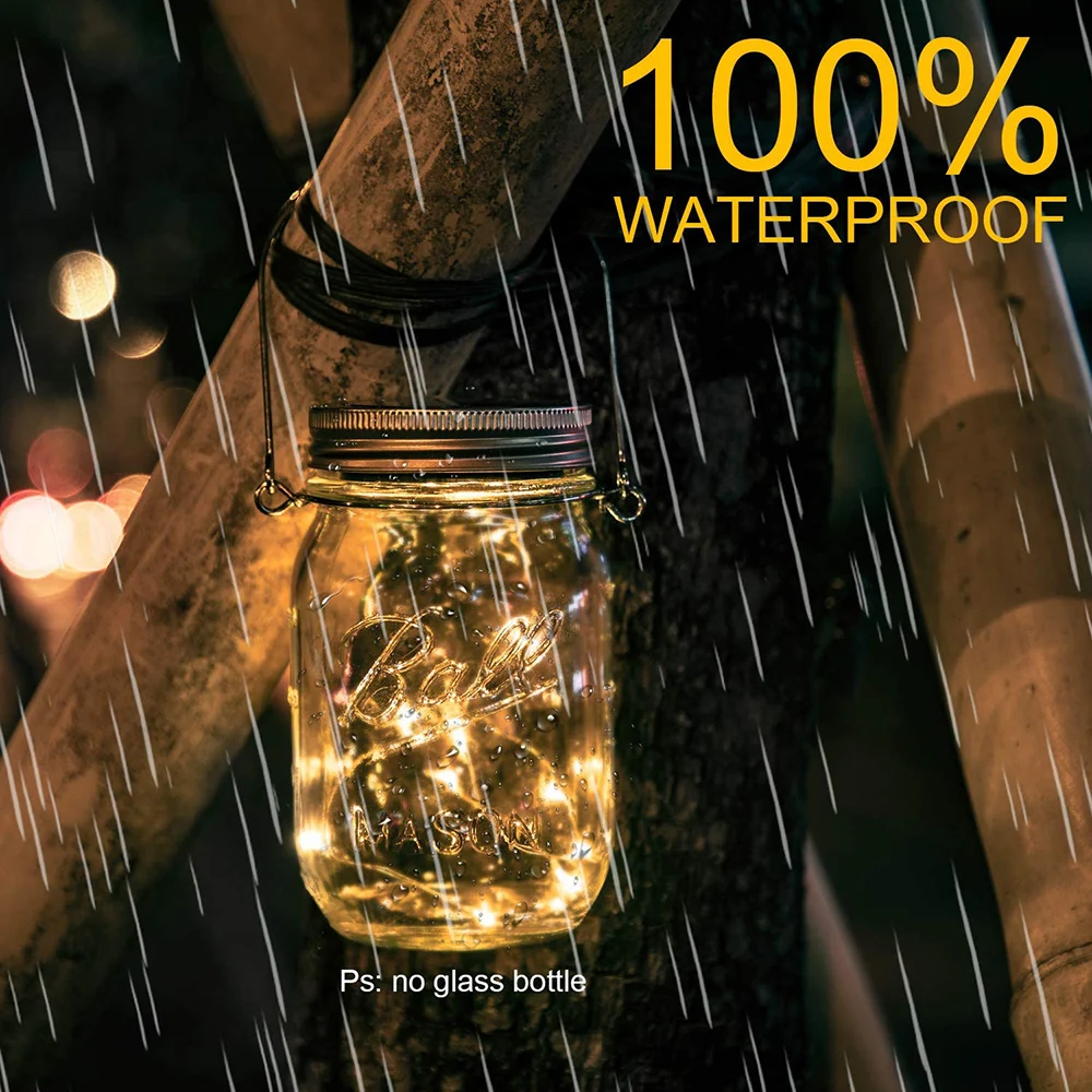 Солнечное освещение Mason Jar 5 шт. в упаковке 20 светодиодный водонепроницаемый феи