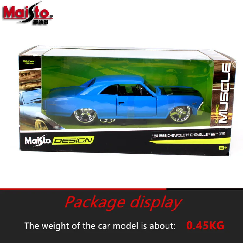 Maisto 1:24 1966 Chevrolet SS, модель автомобиля из сплава, модель автомобиля, украшение автомобиля, коллекция, Подарочная игрушка