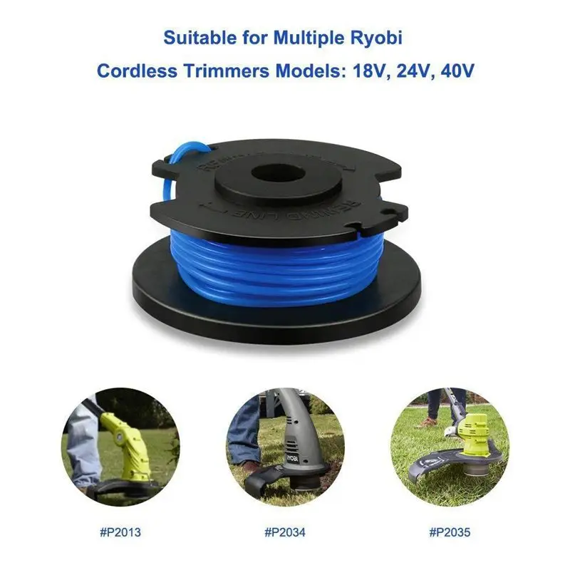 Строка триммеров Ryobi 0 065 дюймов Autofeed для замена катушки 18V 24V 40V Аккумуляторный 4 шт.